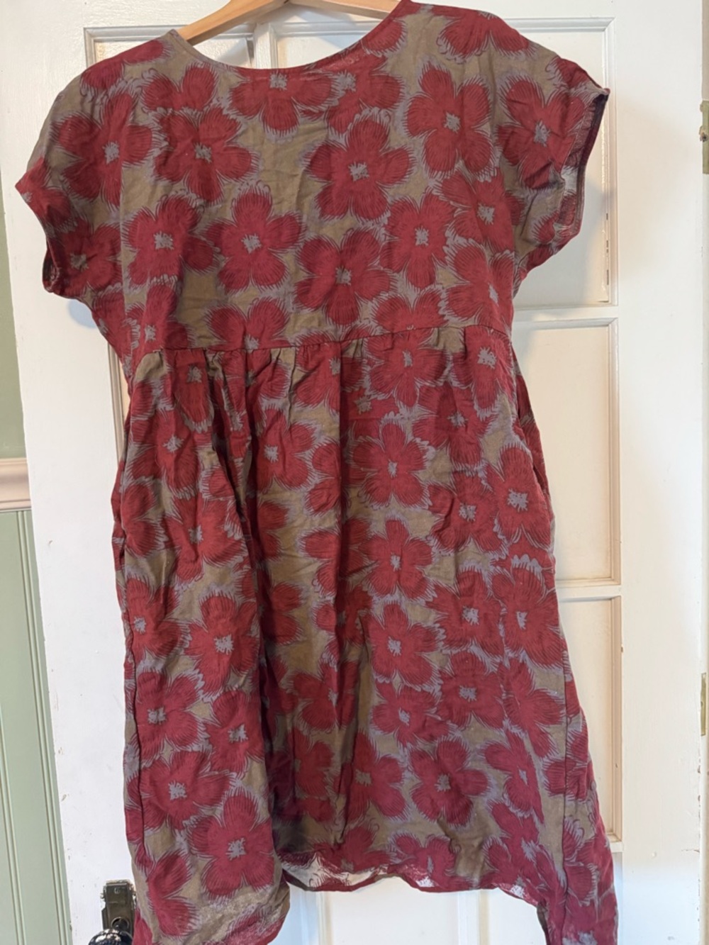 Women’s Red Floral Short Sleeve Dress